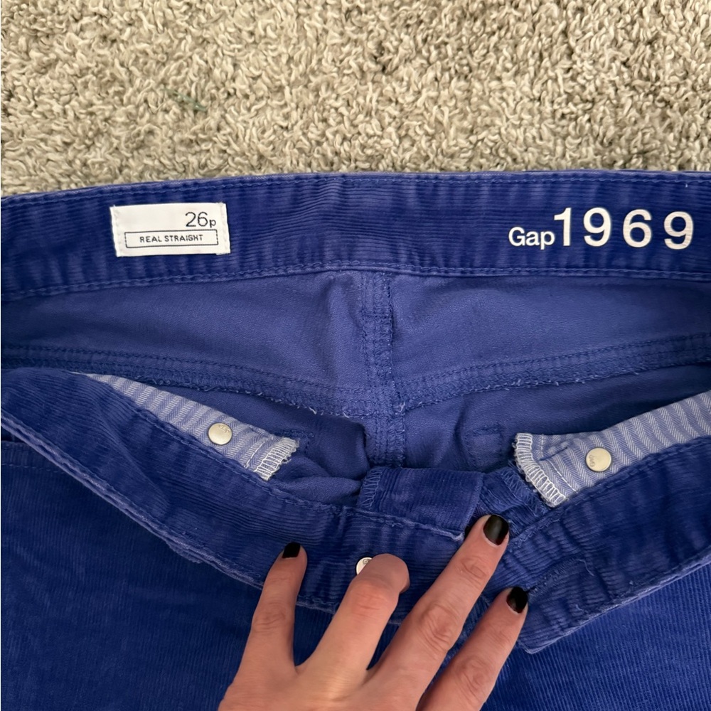 NWOT- Iconic GAP 1969 Collection Royal Blue Corduroy Pants - Picture 2 of 6